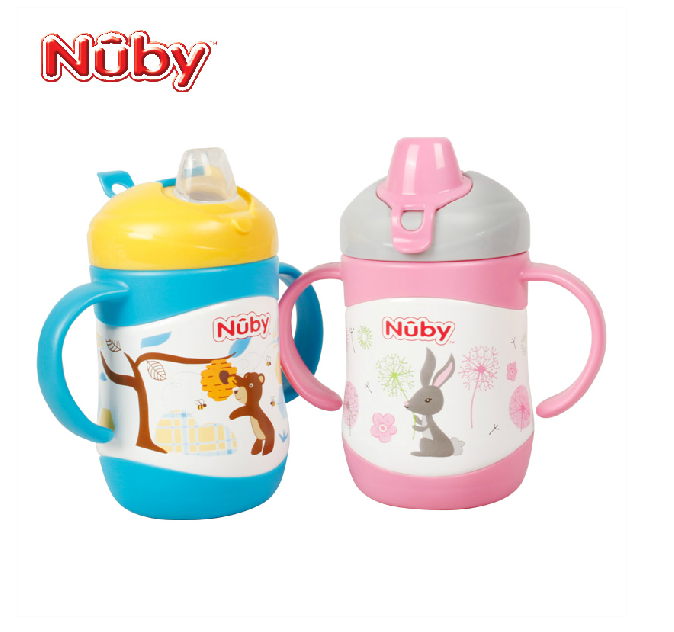 Nuby/努比 新款宝宝220ml 儿童不锈钢真空保温杯鸭嘴杯