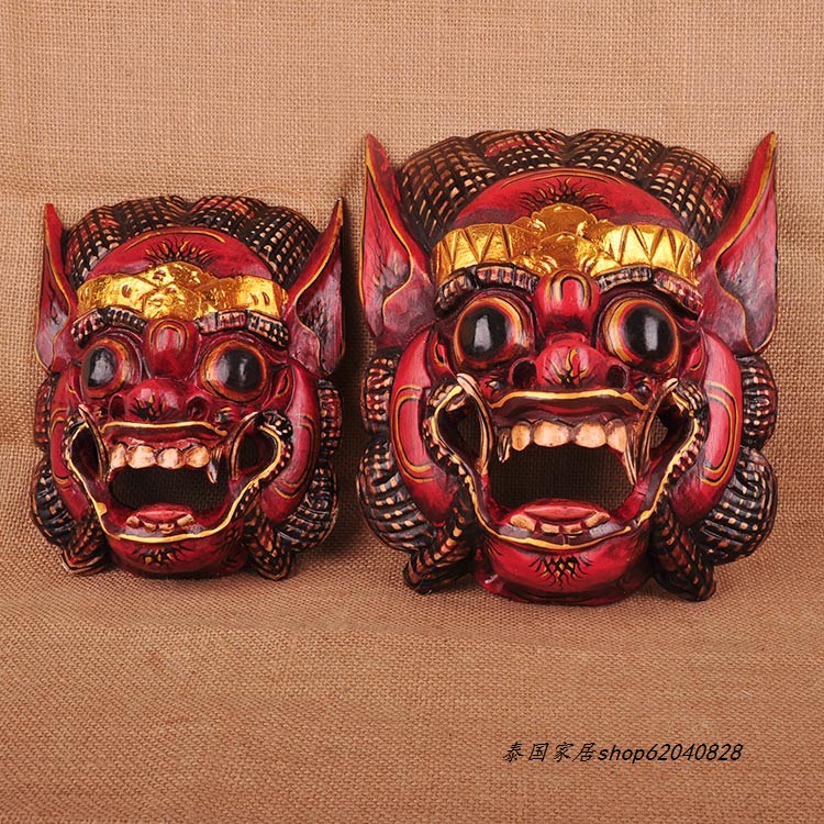 泰国实木工艺品 家居壁挂挂件饰品 创意雕刻面具东南亚装饰脸谱