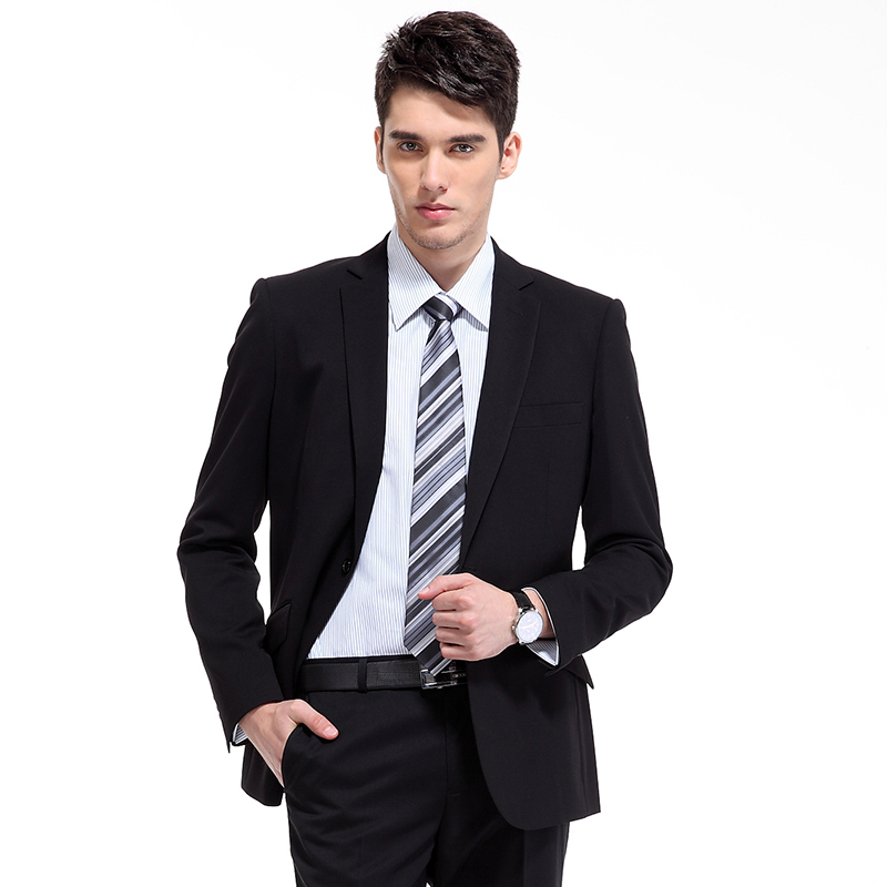 男士西装商务职业正装黑色西服单件外套大码工作服春夏季新款