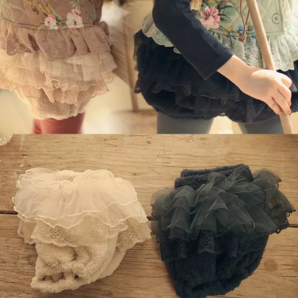 韩国品牌童装2015新款女童蕾丝双面绒短裤可爱花边羊羔绒裤灯笼裤