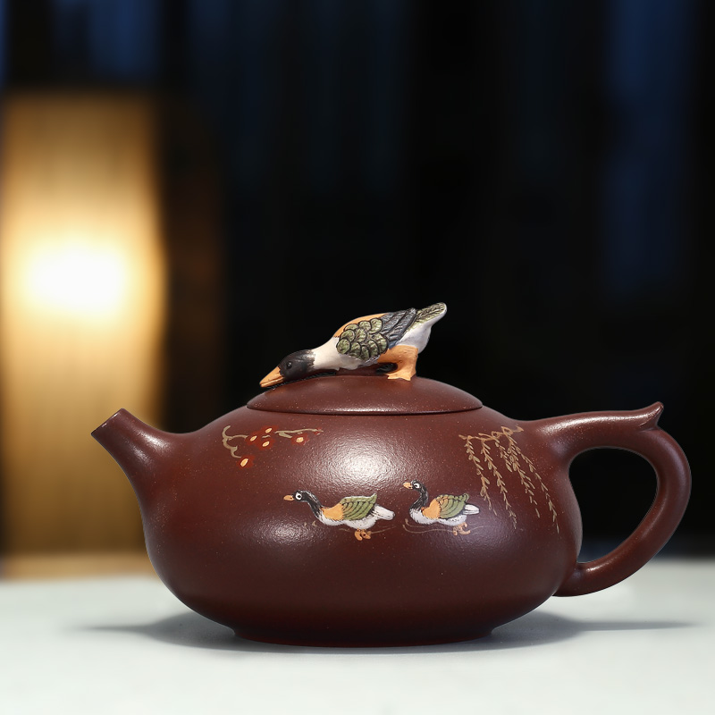 紫砂茶壶宜兴纯手工名家春江水暖鸭先知西施瓢全手工茶具套装