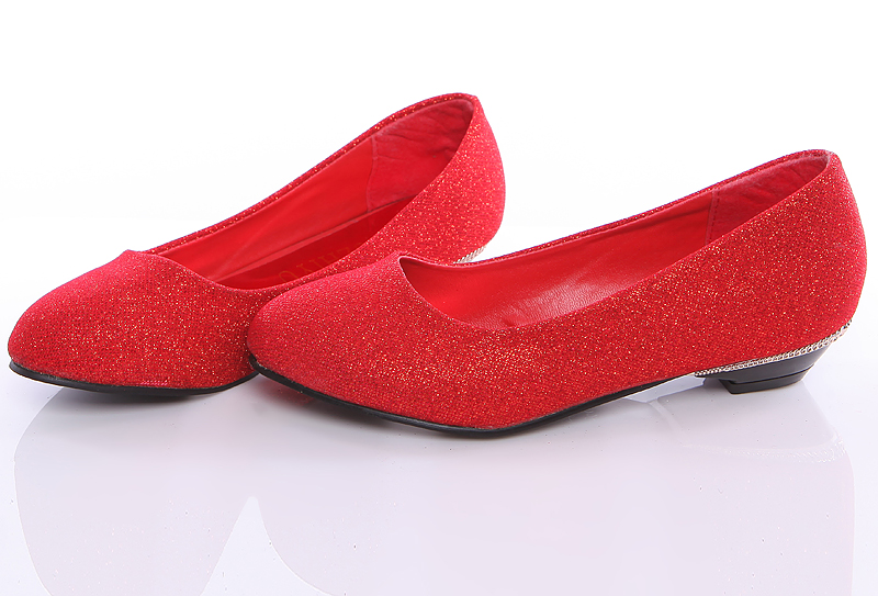 新娘鞋新款2015结婚鞋大红色女鞋单鞋坡跟高跟红鞋婚礼敬酒鞋磨砂