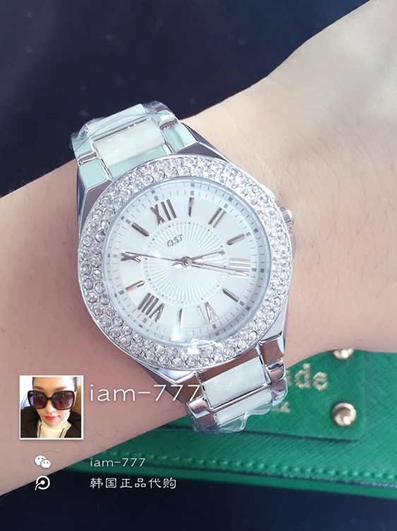 韩国OST专柜正品代购 贝壳表带 闪钻大表盘石英腕表 手表