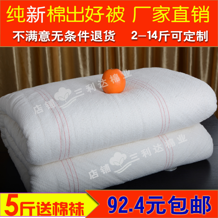 特价棉花被 春秋冬被子 棉胎芯 盖 垫被褥子5斤 双人被子1.8米