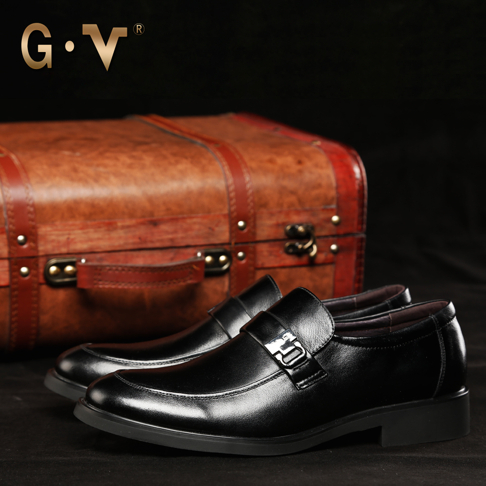 G.V男士正装皮鞋新品头层牛皮商务鞋韩版系带包邮低帮男鞋子GV