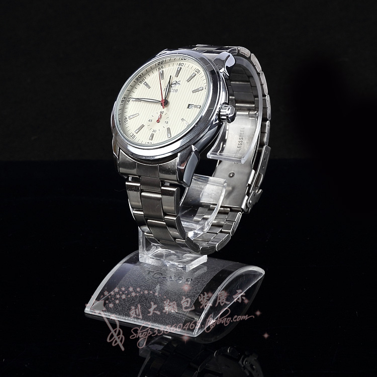 透明塑料手表展示架 可拆 方底手表架 单个手表收纳架 大号手表托