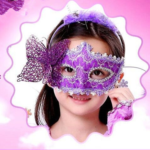 成人儿童节化妆舞会公主面具威尼斯贴布彩绘派对眼罩男女儿童蝴蝶