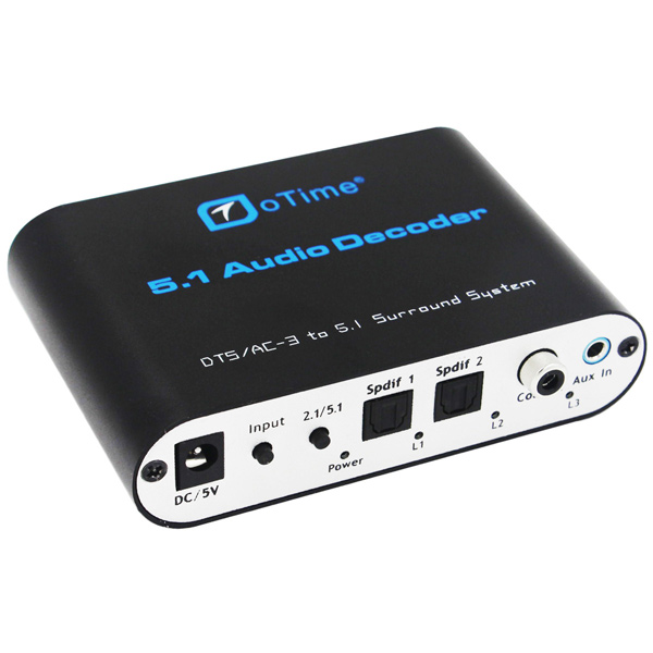 OTime OT-5A 音频解码器 双光纤同轴信号进可切换支持DTS AC3声道