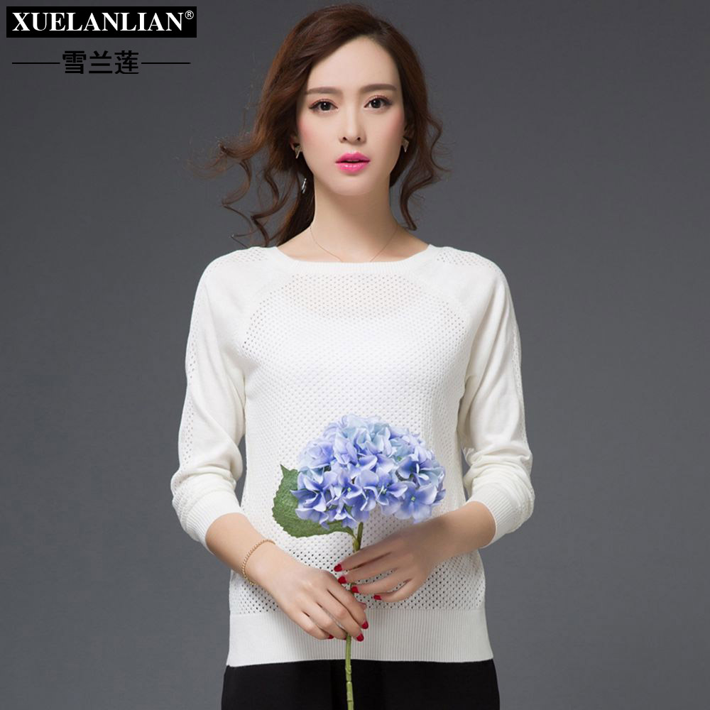 2015秋季新款韩版女装毛衣外套镂空女士针织衫大码宽松羊毛衫