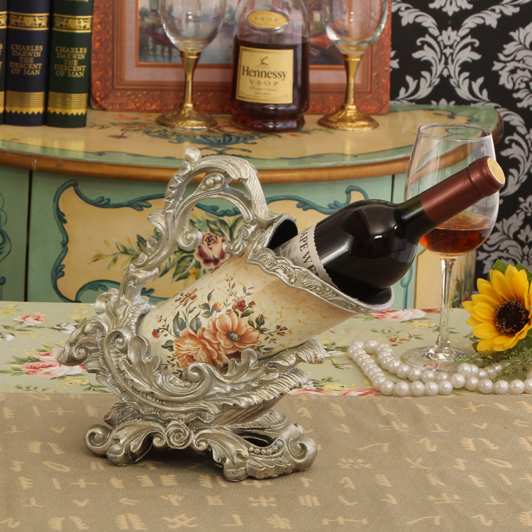 欧式大号时尚创意葡萄酒红酒架树脂摆件装饰品客厅书房酒杯架酒具