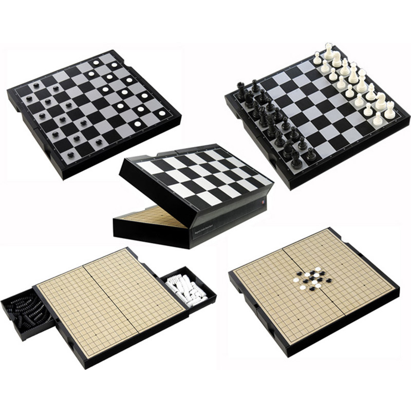 UB磁性折叠大棋盘套装4合1国际象棋+国际跳棋+十九路围棋+五子棋