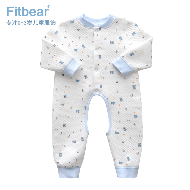 FITBEAR 婴儿连体衣秋冬装婴幼儿童装外出宝宝哈衣爬服婴儿衣服