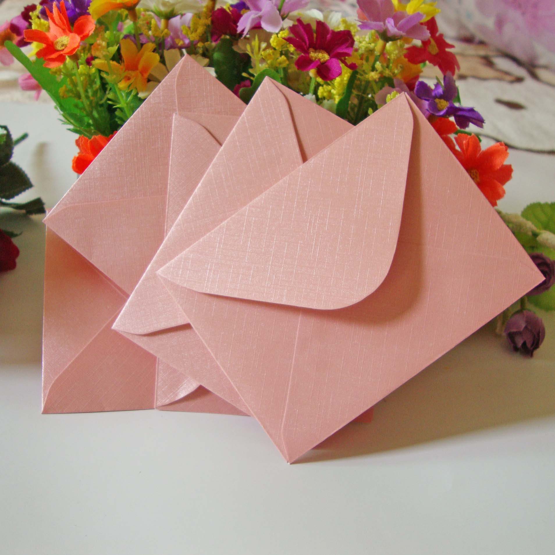 8x11cm粉红色信封 彩色信封 纯色信封 卡片信封