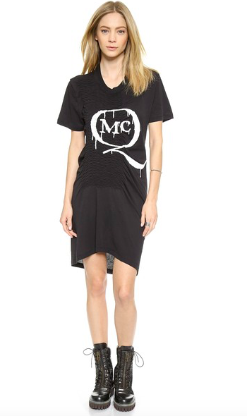 McQ - Alexander McQueen 抽褶 T 恤连衣裙 美国代购 正品