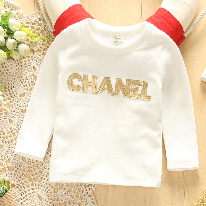 2015新款童装秋装宝宝上衣长袖T恤字母圆领打底衫韩版婴儿衣服 潮
