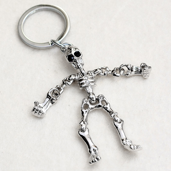 创意礼品 活动关节骷髅架钥匙扣 可爱男士汽车钥匙链金属钥匙圈