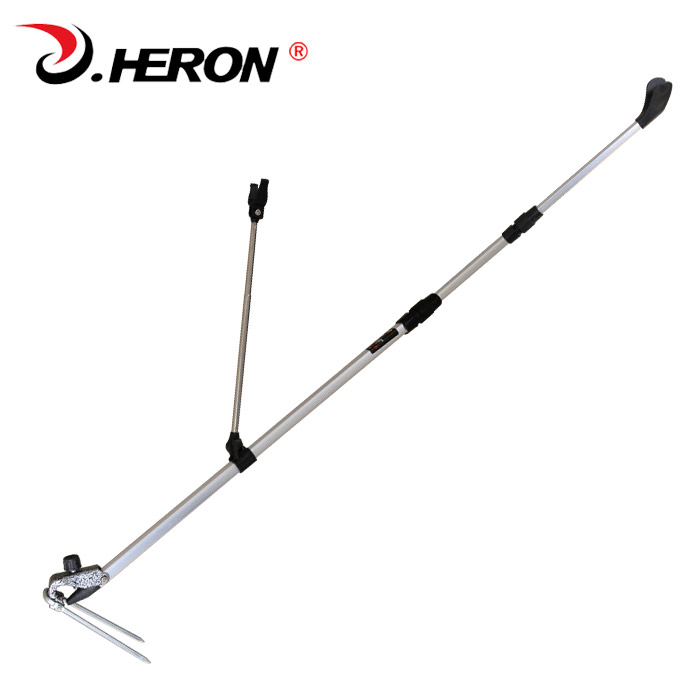 heron 1.51.72.1米鱼竿支架铝合金挂炮台支架 台钓竿支架带地插