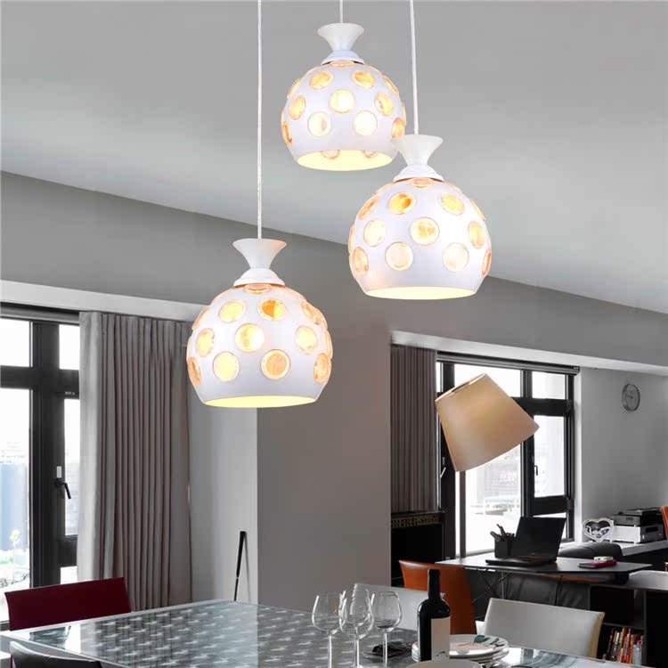 餐厅吊灯现代简约餐吊灯创意三头餐厅灯卧室灯饰LED吧台饭厅灯具