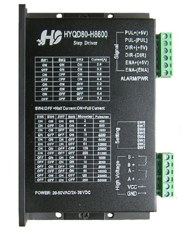 86/57步进电机驱动器高细分高电压雕刻机驱动器伺服HYQD80-H8600
