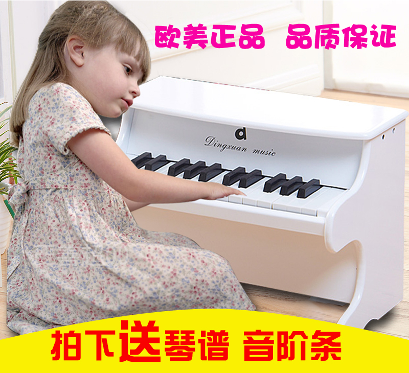 鼎炫新款25键儿童小钢琴 木质宝宝玩具 早教钢琴益智玩具小钢琴