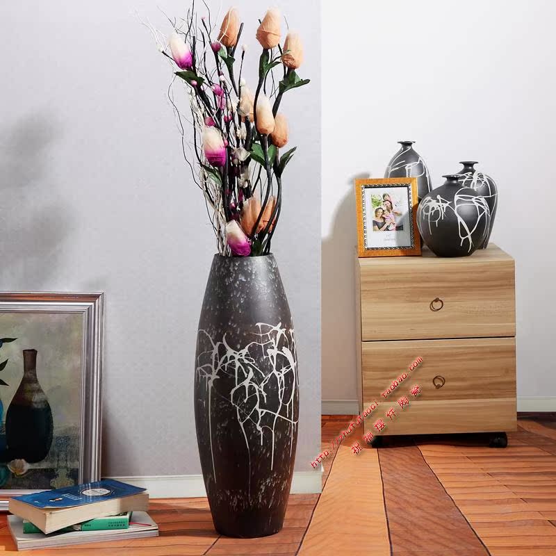 欧式陶瓷落地大花瓶 现代简约客厅家居装饰品电视柜玄关新房摆件