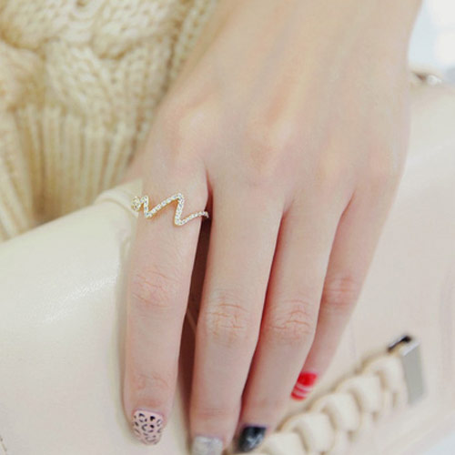 韩国代购进口时尚饰品 韩版镶钻甜美气质女戒指 镶钻气质女指环