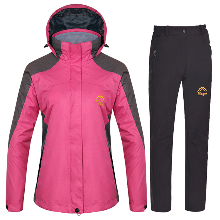 冲锋衣裤套装女户外冬春季冲锋衣两件套抓绒三合一正品登山滑雪服