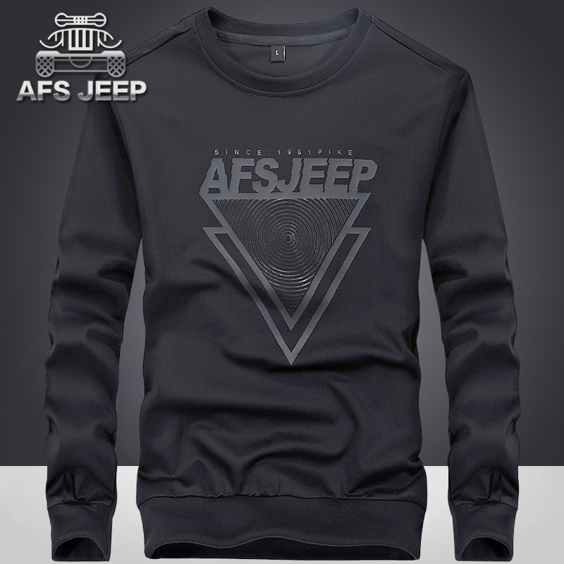 Afs jeep 战地吉普秋季长袖T恤 男 套头大码运动休闲圆领卫衣潮