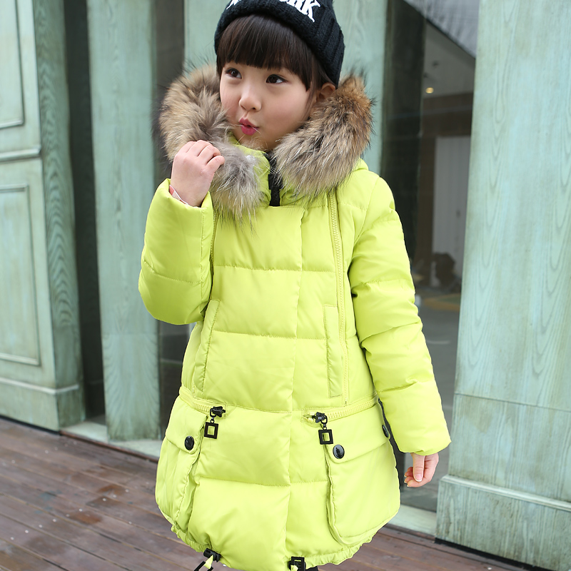 2015新款时尚童装新款冬装韩版中大童儿童羽绒服女童中长款加厚