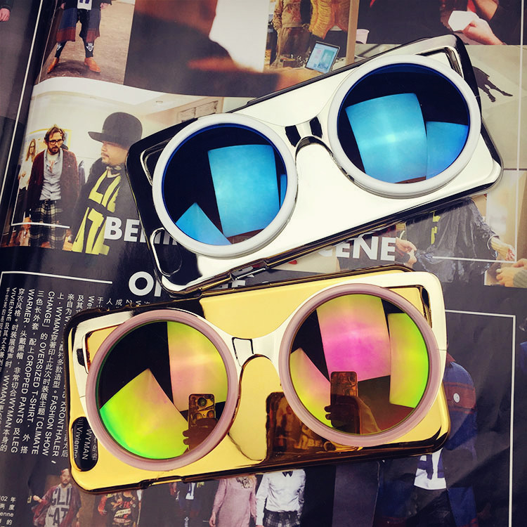 欧美立体太阳眼镜iphone 6手机壳 创意情侣3D墨镜苹果6plus保护套
