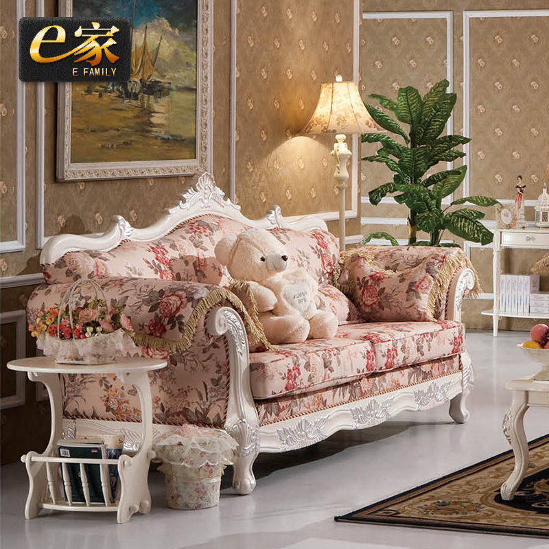 欧式布艺沙发客厅实木家具韩式双人组合高档沙发三人位套装可拆洗