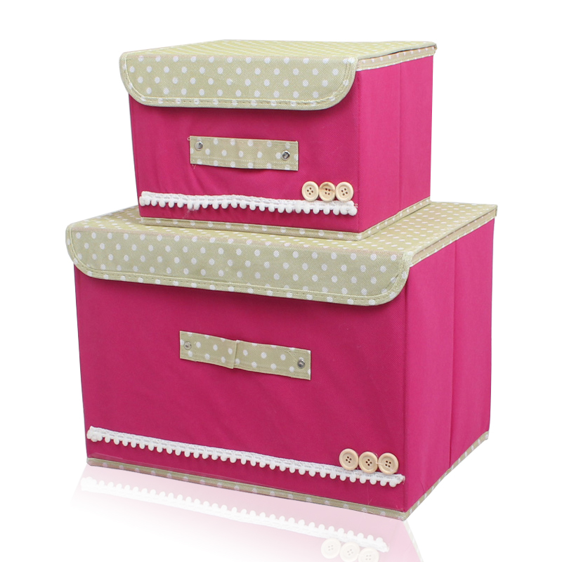 整理箱有盖大小号收纳盒箱储物箱衣物创意内衣盒收纳二件套装包邮