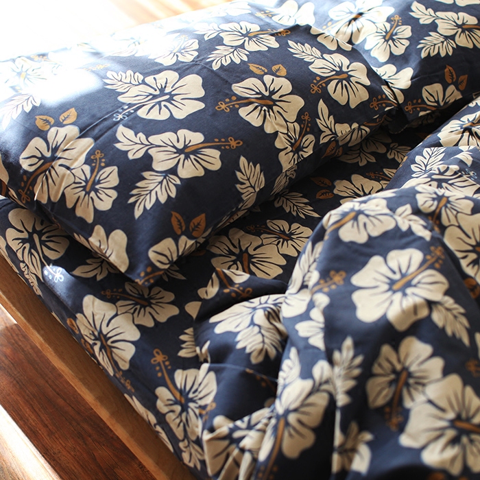 Castle Garden磨毛全棉做旧印花四件套被套+床单+枕套 日式花案