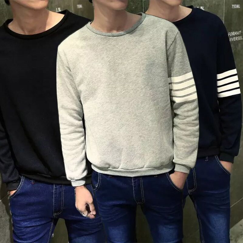 2016秋季男士长袖圆领T恤青少年学生韩版修身套头卫衣潮男打底衫