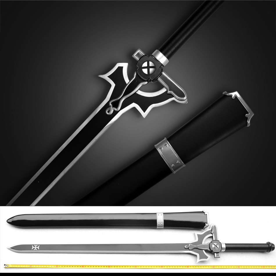 真正纯不锈钢 刀剑神域武器周边 白剑  黑剑  未开刃