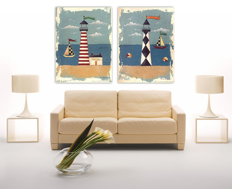 地中海冰晶玻璃画现代欧式客厅装饰画无框画三联卧室床头挂画壁画