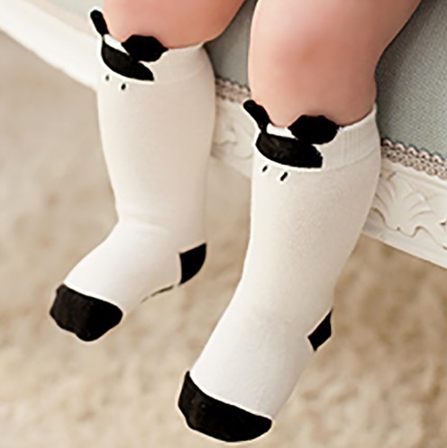 【小精灵中筒袜】2015韩国卡通立体耳朵婴幼儿童宝宝硅胶防滑袜子