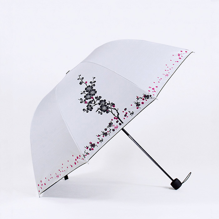 创意折叠三折伞两用晴雨伞小黑胶防晒防紫外线太阳伞女户外遮阳伞