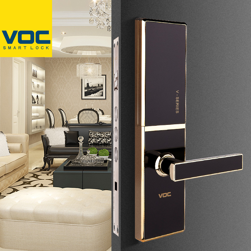 VOC指纹锁家用智能锁电子锁指纹密码锁防盗门锁V77F免费上门安装