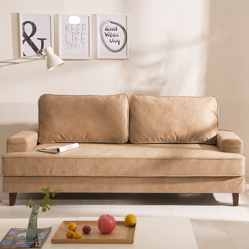 北欧灰色工业风单人三人组合沙发小户型实木纯色成都厂家新品包邮