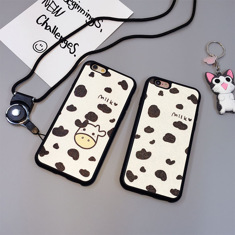 奶牛iphone6s手机壳4.7硅胶苹果6plus保护套全包7plus卡通手机壳