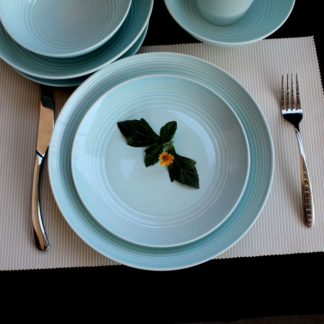 创意欧式陶瓷西餐牛排盘法式水果沙拉盘11寸圆形平盘炒饭盘碗套装
