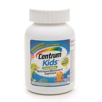 美国惠氏Centrum Kids儿童善存复合维生素咀嚼片80粒 三种水果味