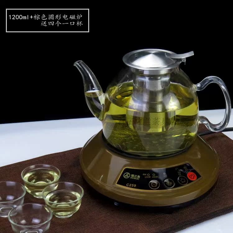耐热玻璃茶壶加热电磁壶磁化壶电陶炉直火壶花草煮茶具可过滤