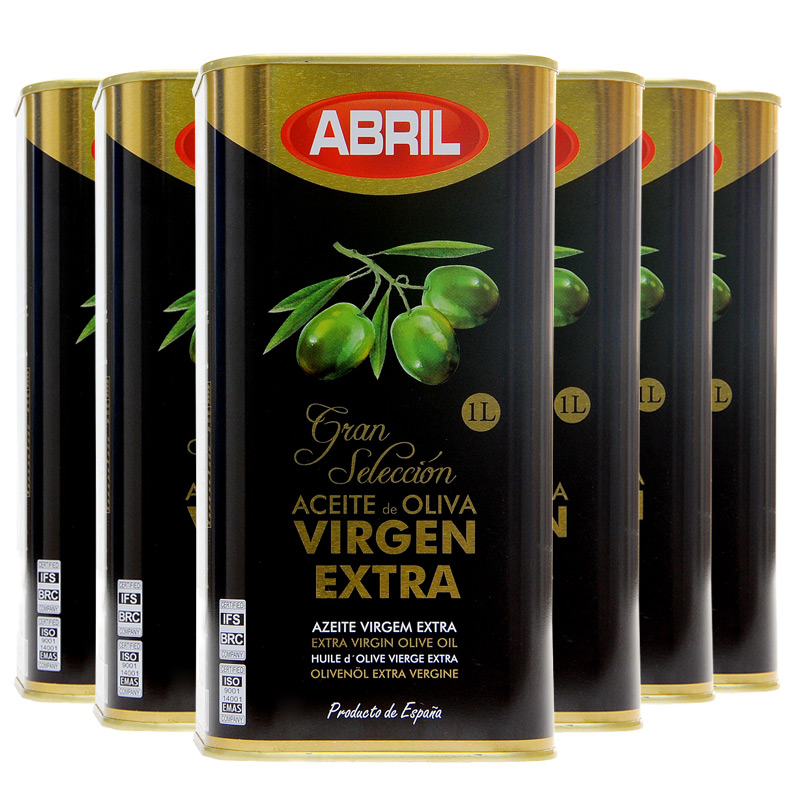 西班牙原装进口 特级初榨 食用油 橄榄油 纯橄榄油1LX6罐