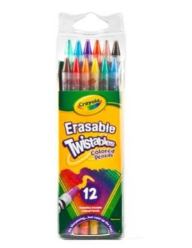 美国Crayola绘儿乐 可擦除 免削 12色儿童可拧转彩色铅笔 68-7508