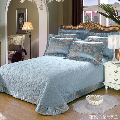 欧式床单床套纯棉绗缝夹棉床盖单件全棉加厚床罩双人床床盖三件套