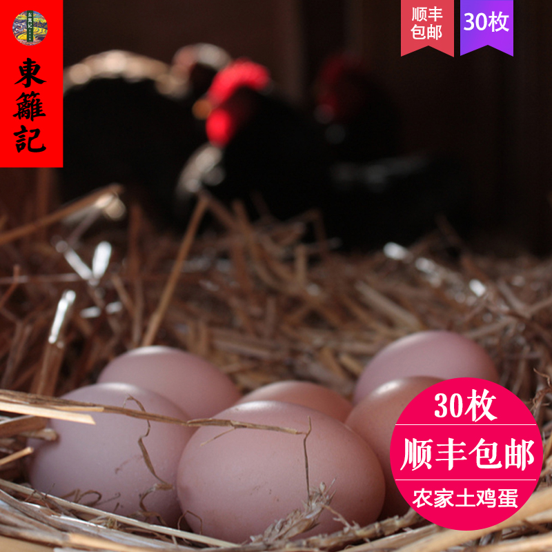 苏北农家土鸡蛋正宗农村散养柴鸡蛋纯天然新鲜笨鸡蛋30枚顺丰包邮