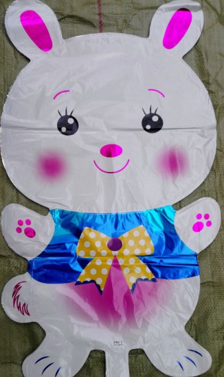 飘空气球 可爱长耳朵兔子铝膜气球 宝宝周岁生日派对背景布置气球