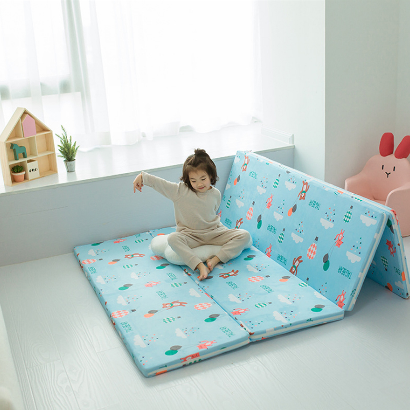 加厚4公分玩耍隔凉保暖地垫儿童爬行垫可折叠 可拆洗4CM毯婴儿垫